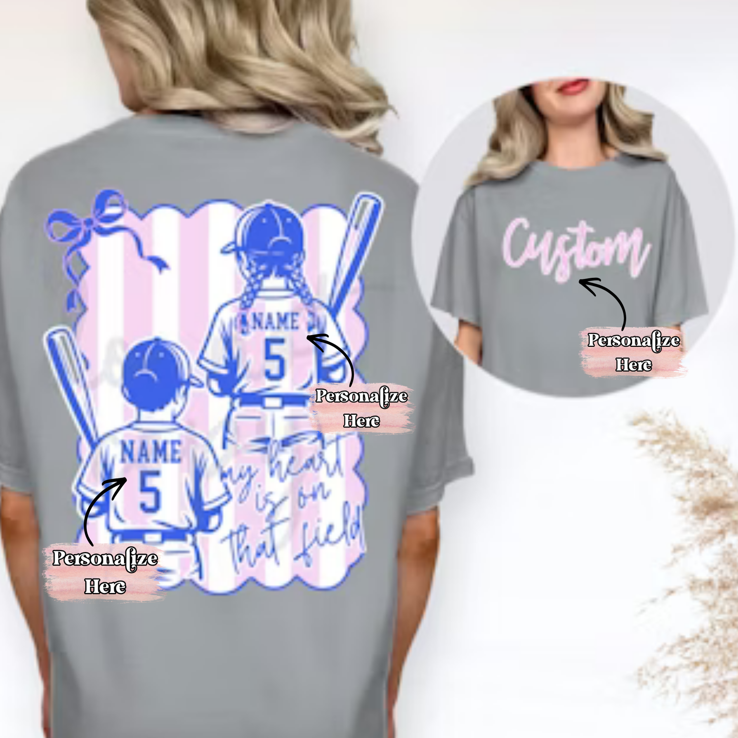 Preppy Baseball/Softball Stripes -  ‼️Fully Customizable Transfer‼️