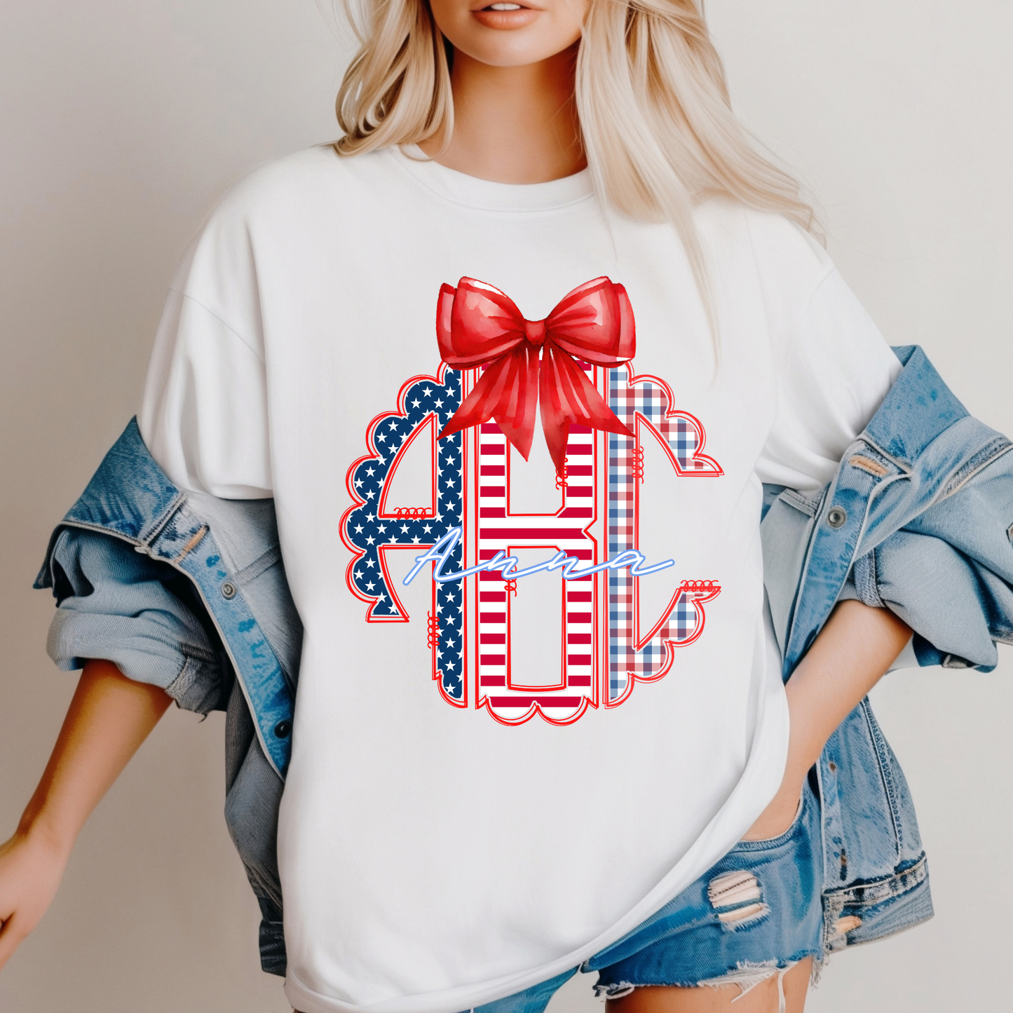 Preppy Patriotic - Custom Monogram Transfer