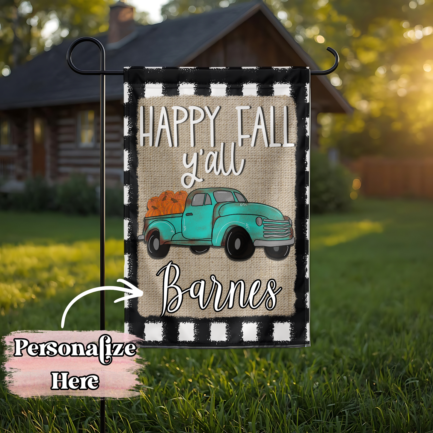 Fall Truck Flag - 12x18 Inches - ‼️Fully Customizable Transfer‼️