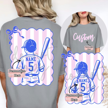 Preppy Baseball/Softball Stripes -  ‼️Fully Customizable Transfer‼️
