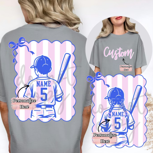 Preppy Baseball/Softball Stripes -  ‼️Fully Customizable Transfer‼️