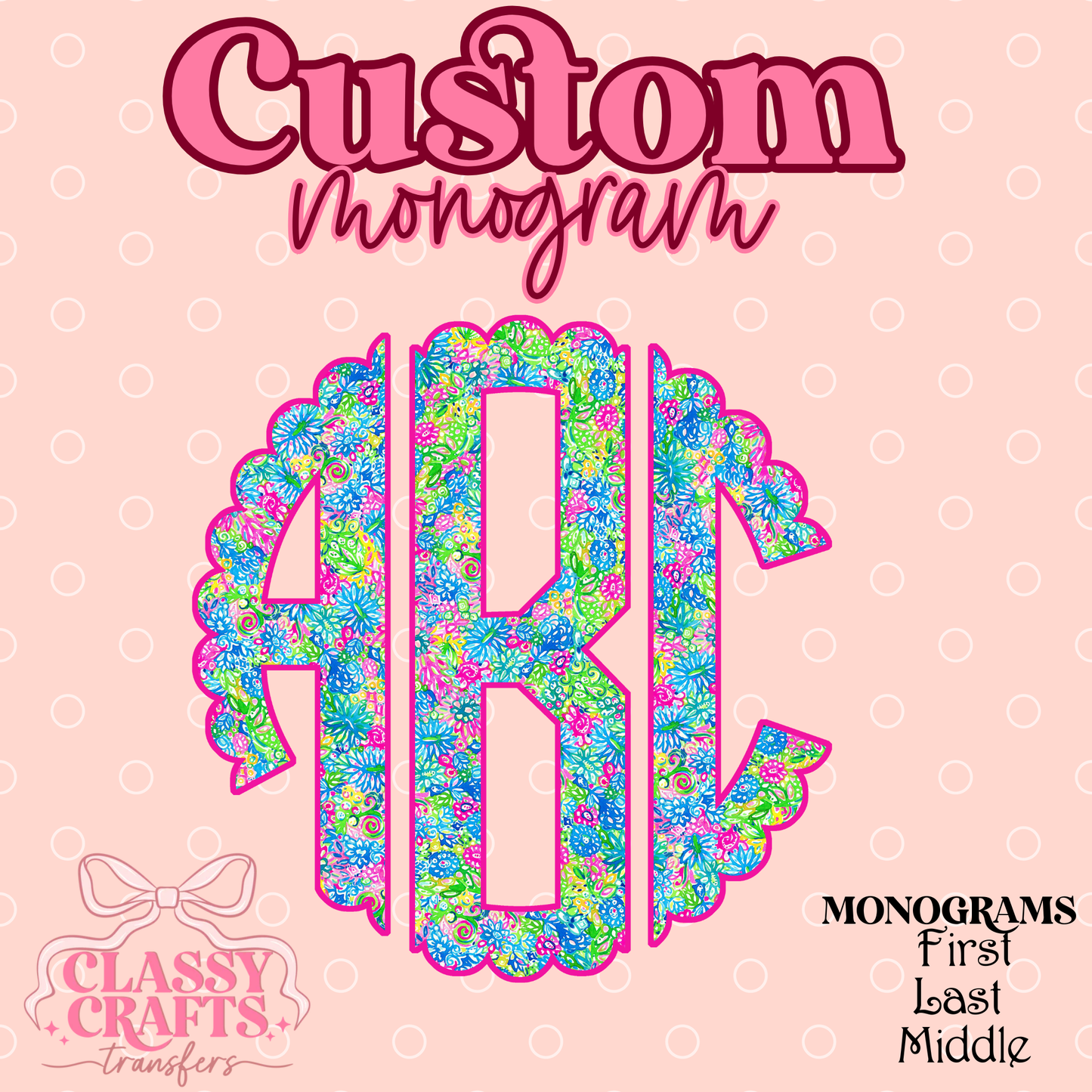 Lilly Exotic Scalloped - Custom Monogram Transfer