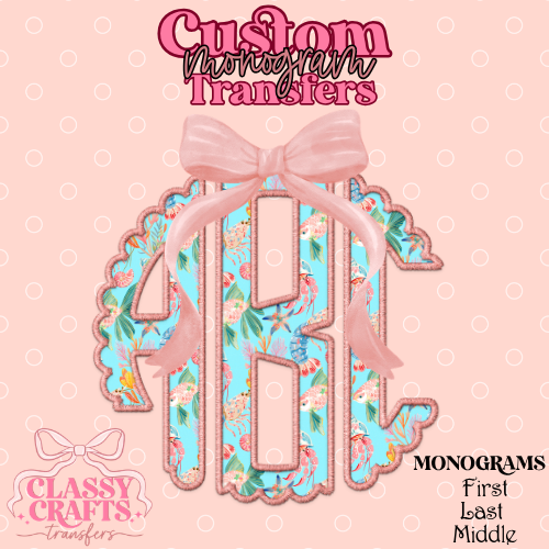 Coquette Sea Life - Custom Monogram Transfer