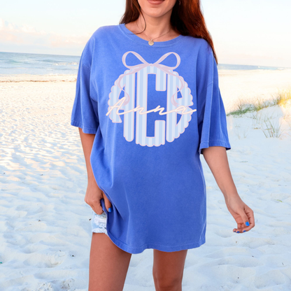 Preppy Summer Stripe - Custom Monogram Transfer