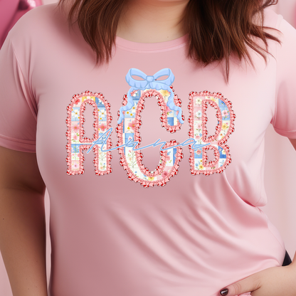 Patchwork Ruffle - Custom Monogram Transfer