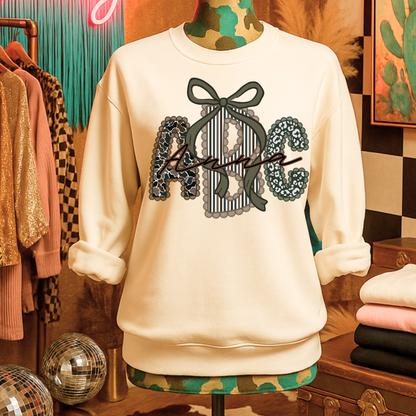 Preppy Camo Lace - Custom Monogram Transfer