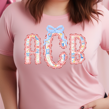 Patchwork Ruffle - Custom Monogram Transfer