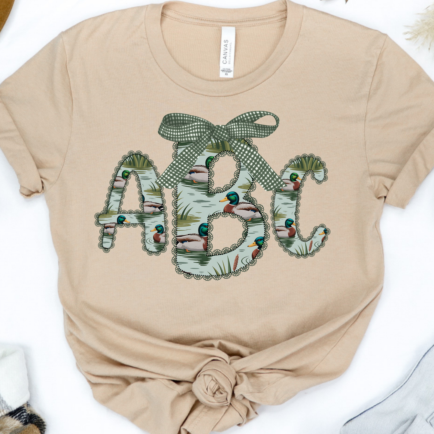 Preppy Lace Mallard - Custom Monogram Transfer