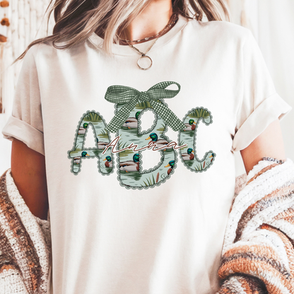 Preppy Lace Mallard - Custom Monogram Transfer