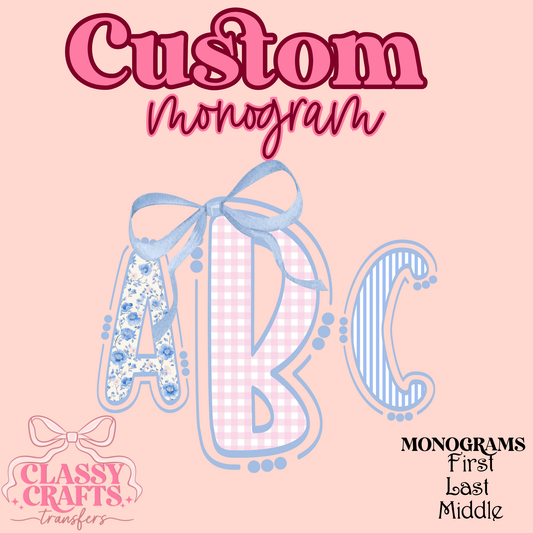 Grandmillennial Coquette - Custom Monogram Transfer