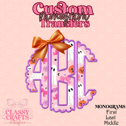 Coquette Ghost - Custom Monogram Transfer