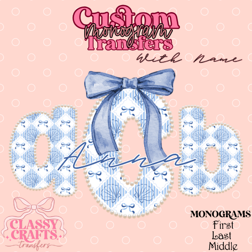 Coquette Pearl & Shell - Custom Monogram Transfer
