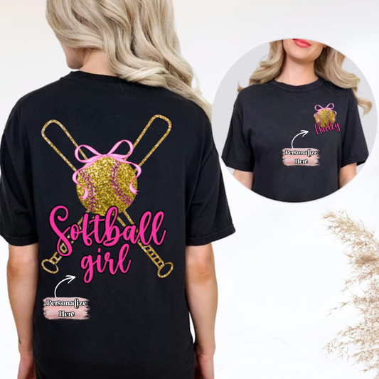 Girly Softball - ‼️FULLY CUSTOMIZABLE‼️ Transfer