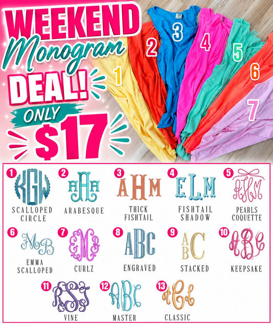 ✨ Comfort Colors Tank Or Tee  Embroidered Monogram ✨