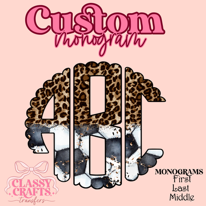 Soccer Leopard - Custom Monogram Transfer