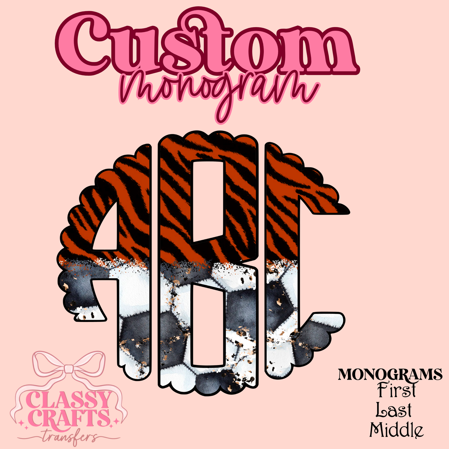 Soccer Field - Custom Monogram Transfer