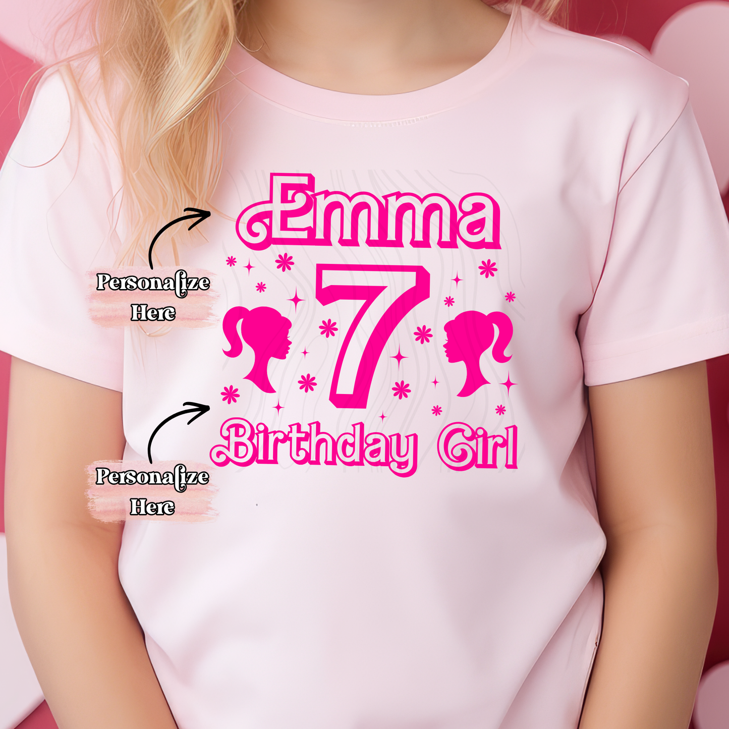 Pink Birthday Girl -  ‼️Fully Customizable Transfer‼️