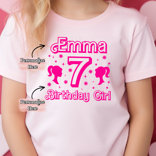 Pink Birthday Girl -  ‼️Fully Customizable Transfer‼️