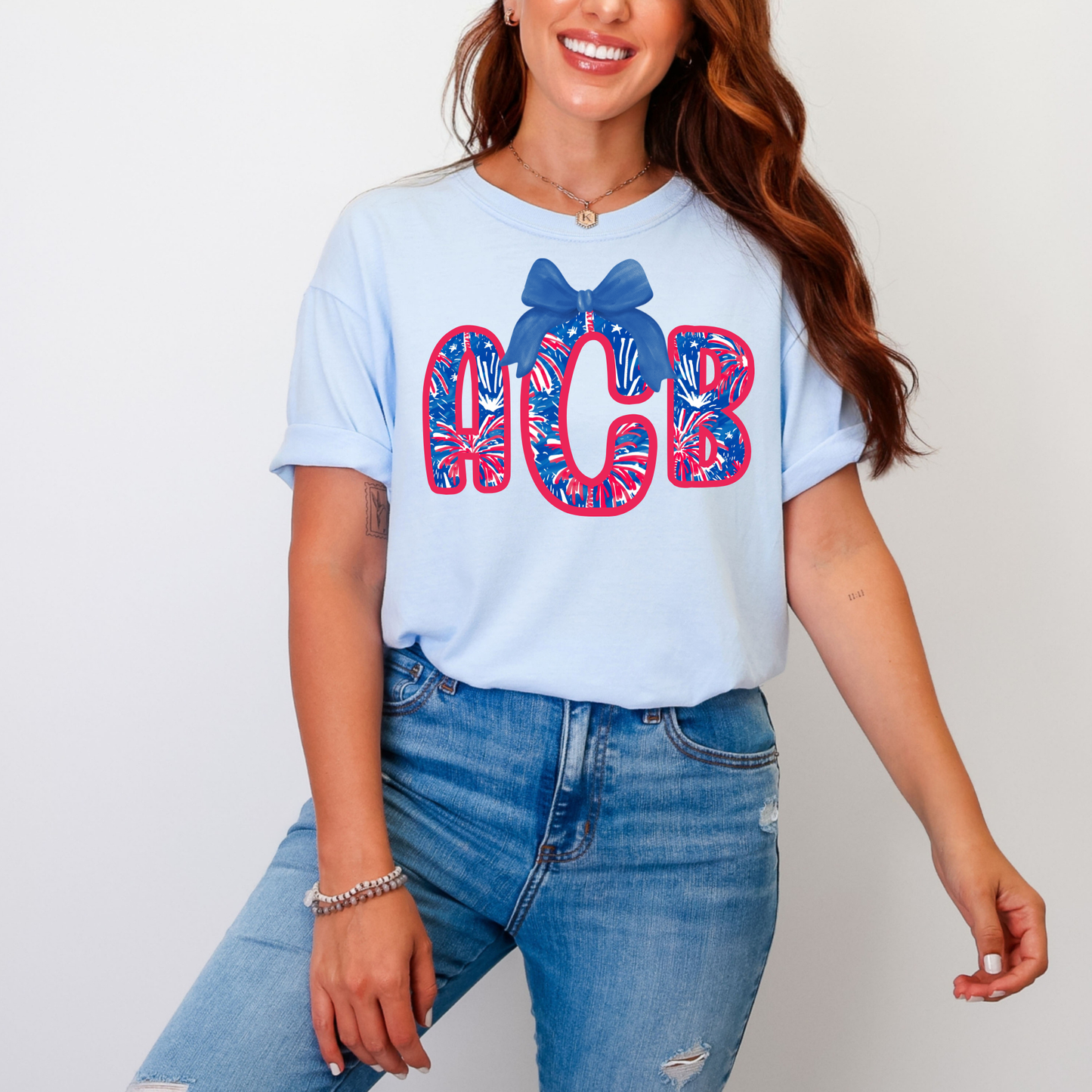 Preppy Firework - Custom Monogram Transfer