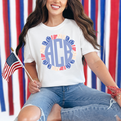 Patriotic Ruffle - Custom Monogram Transfer