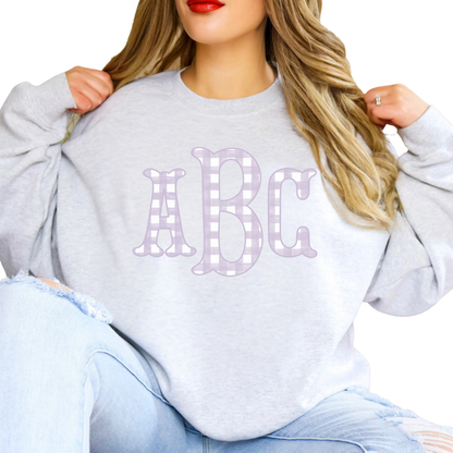 Light Purple Gingham Fishtail - Custom Monogram Transfer