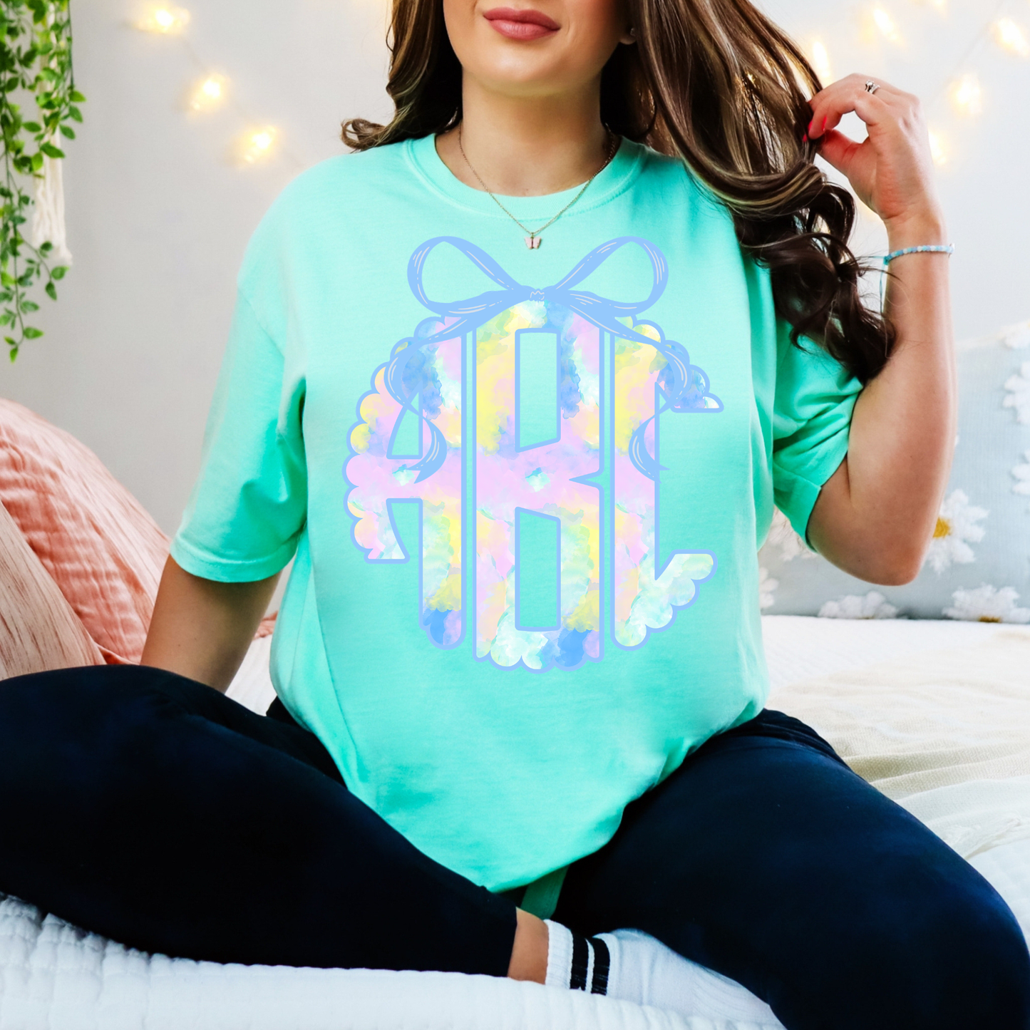 Pastel Tie Dye - Custom Monogram Transfer