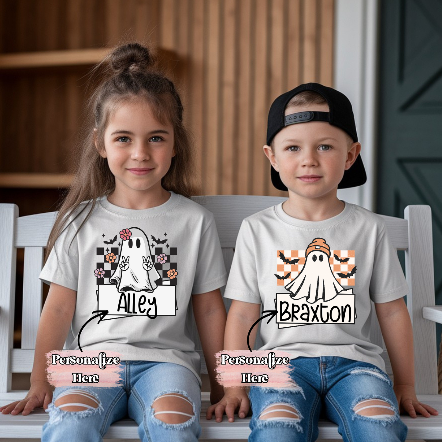 Checkered Ghost Nameplate -  ‼️Fully Customizable Transfer‼️