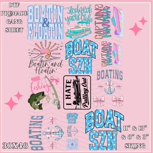 Boatin & Floatin - 30x48 - PREMADE GANG SHEET