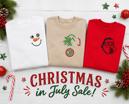 Christmas in July Personalized Pocket Embroidery