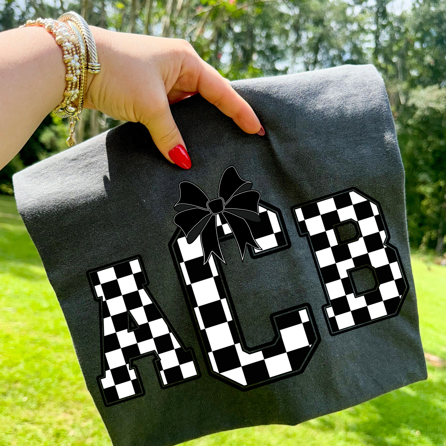 Black Checkered Racing - Custom Monogram Transfer