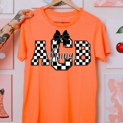 Black Checkered Racing - Custom Monogram Transfer