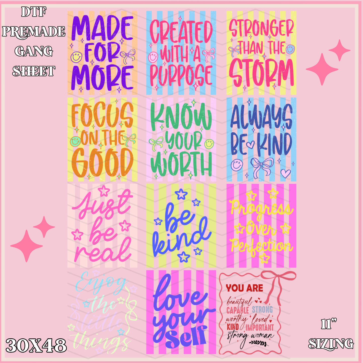 Bright Motivational - 30x48 - PREMADE GANG SHEET