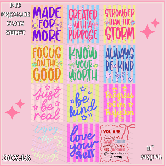 Bright Motivational - 30x48 - PREMADE GANG SHEET