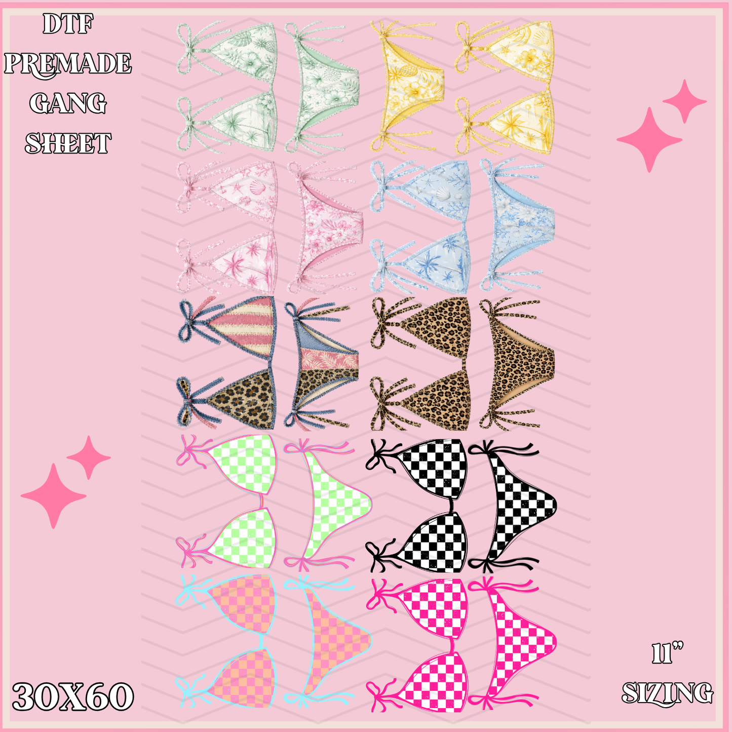 Bikini Season -  30x60 - PREMADE GANG SHEET