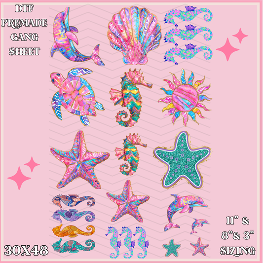 Glitter Summer - 30x48 - PREMADE GANG SHEET