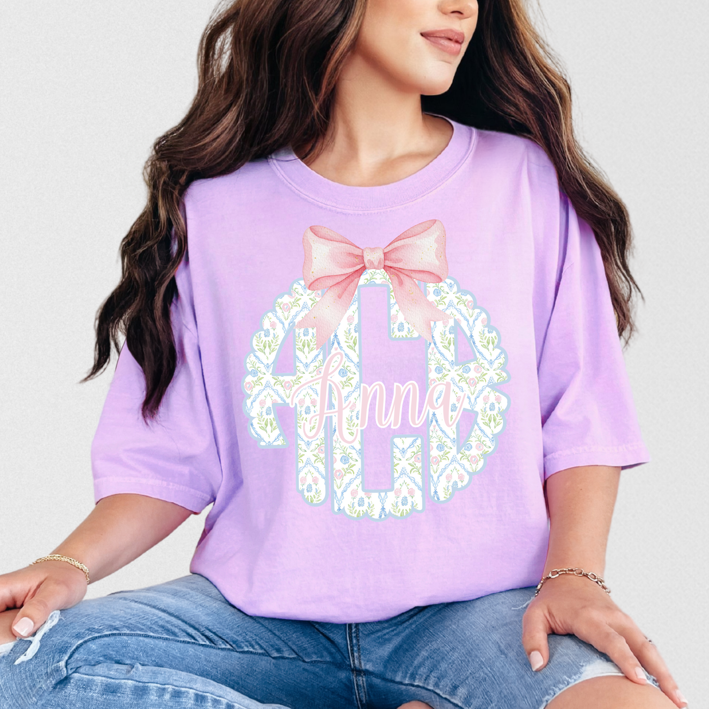 Grandmillennial Floral - Custom Monogram Transfer
