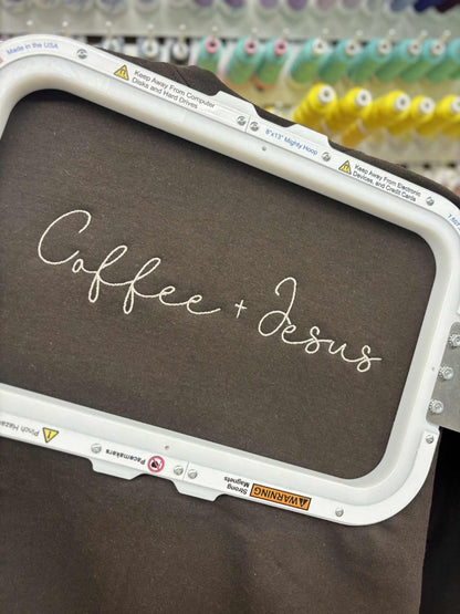 Coffee + Jesus Embroidered Apparel
