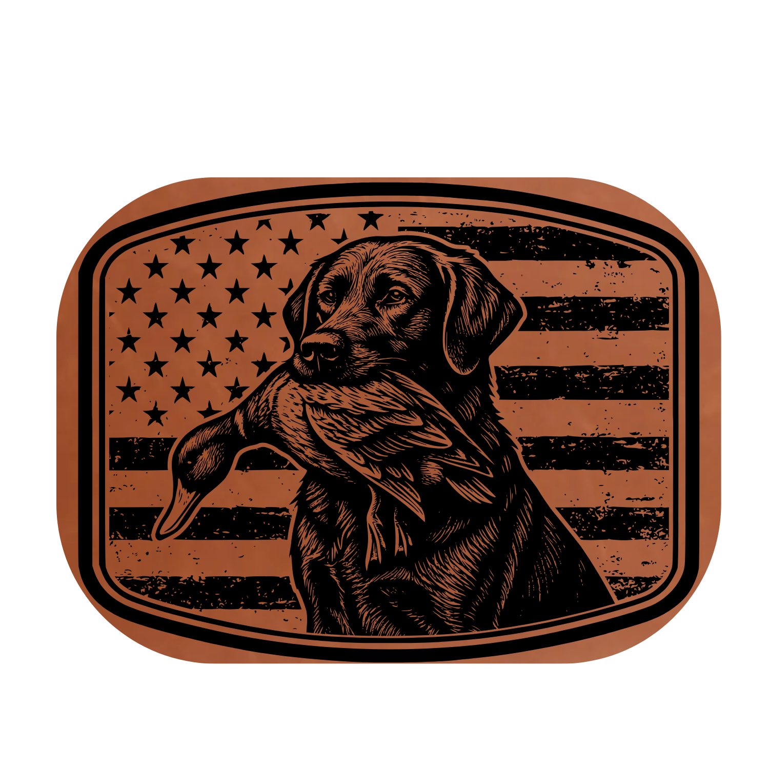 Lab & Duck Flag Leather Patch