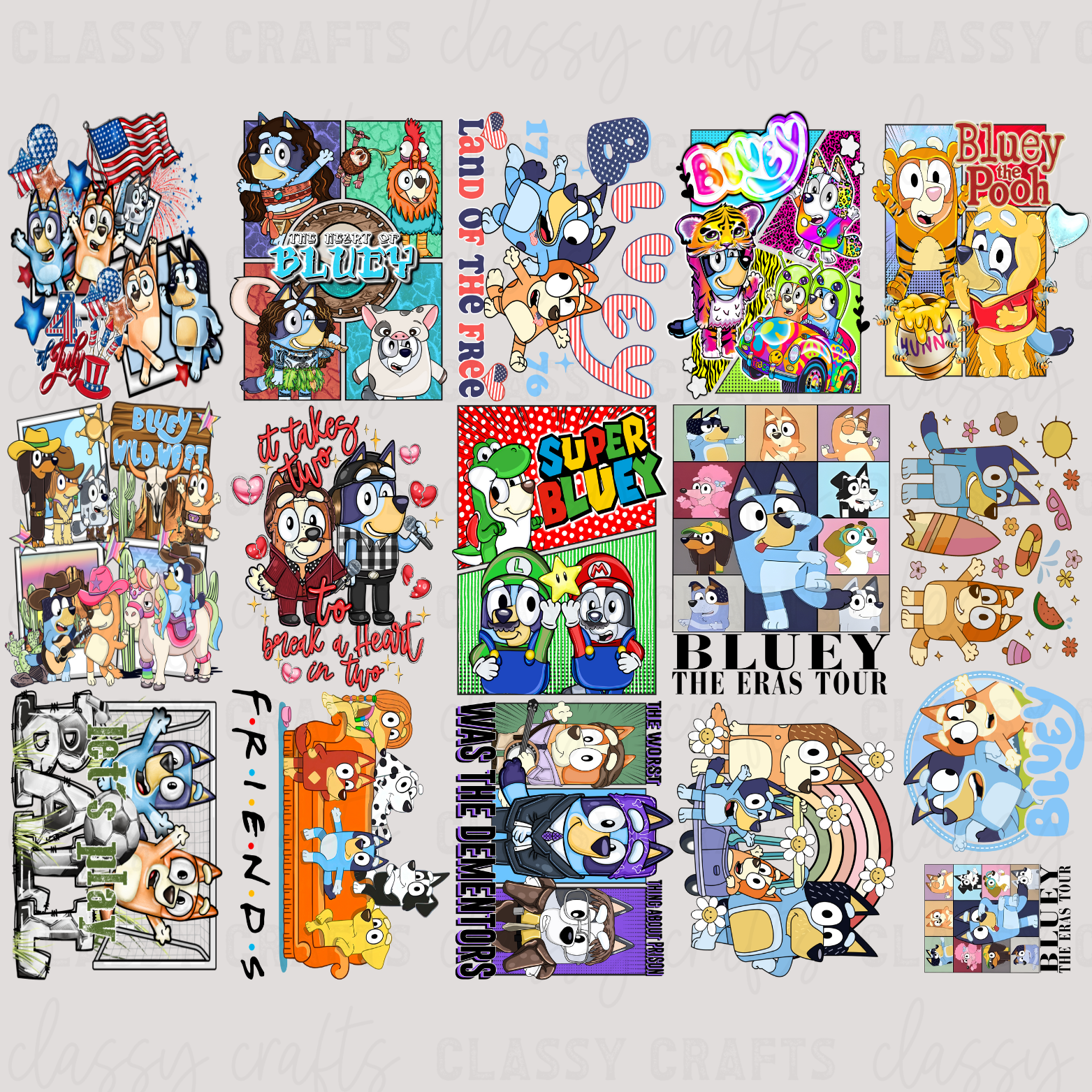 Blue Pup - 30x24 - **YOUTH** PREMADE GANG SHEET