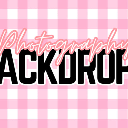Pink & White Gingham - Photography Backdrop - 16