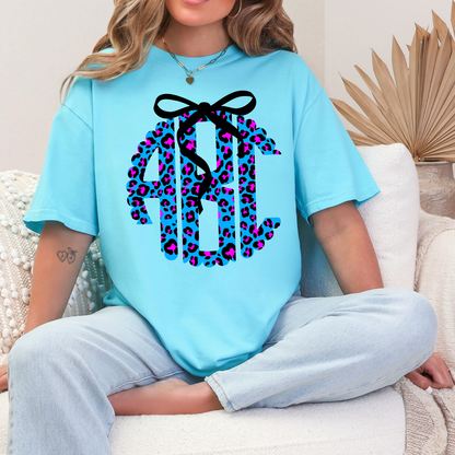Neon Leopard Print - Custom Monogram Transfer