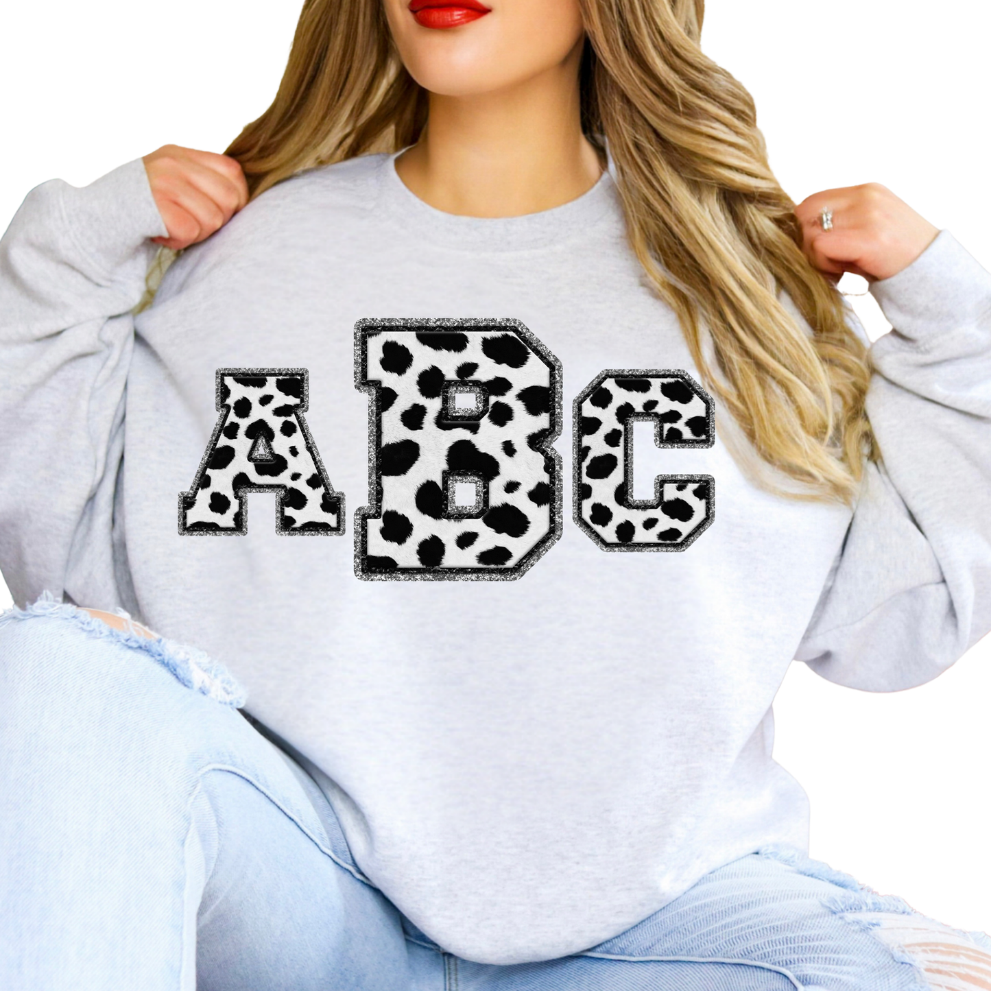 Cow Print Faux  - Custom Monogram Transfer