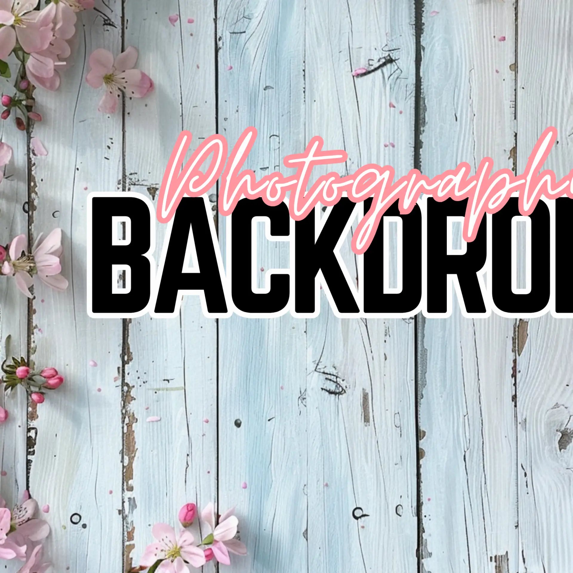Floral Blue Board - Photography Backdrop - 20
