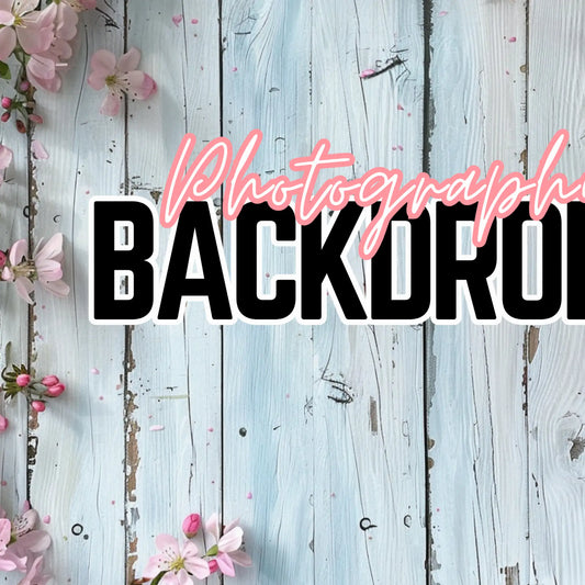 Floral Blue Board - Photography Backdrop - 20