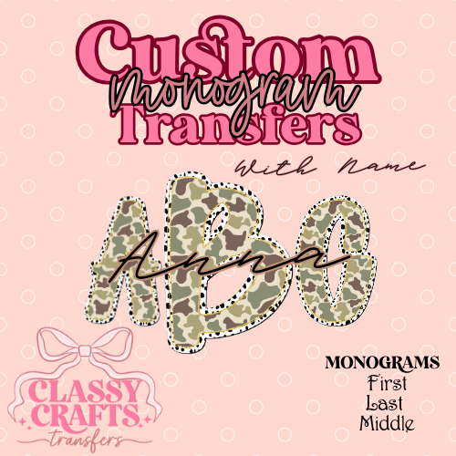 Camo Dalmation - Custom Monogram Transfer