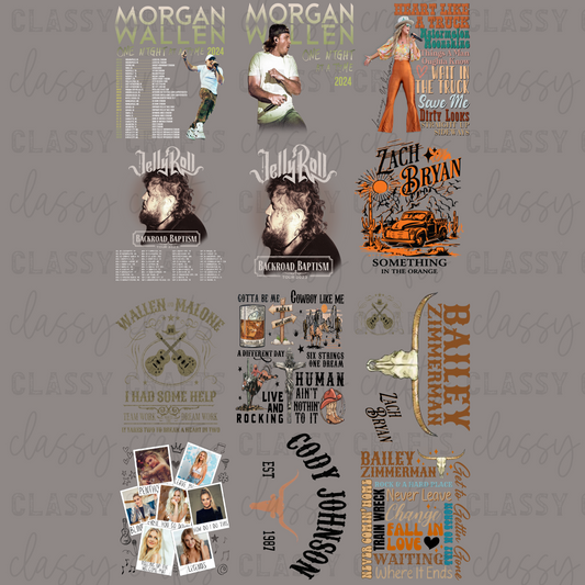 Country Concert - 30x48 - PREMADE GANG SHEET