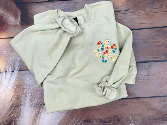 Embroidery Floral Paw