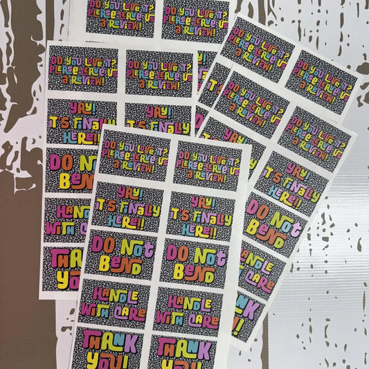 Leopard Neon Colorful Packaging Stickers
