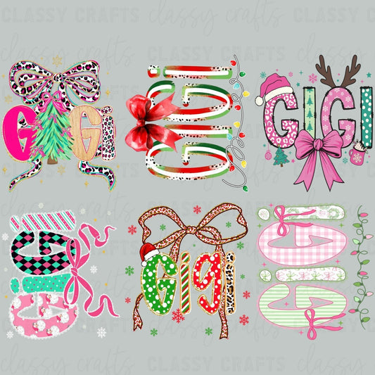 Gigi Christmas 30x24 -  PREMADE GANG SHEET