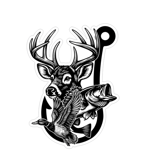 Hook Deer Fish Leather Patch